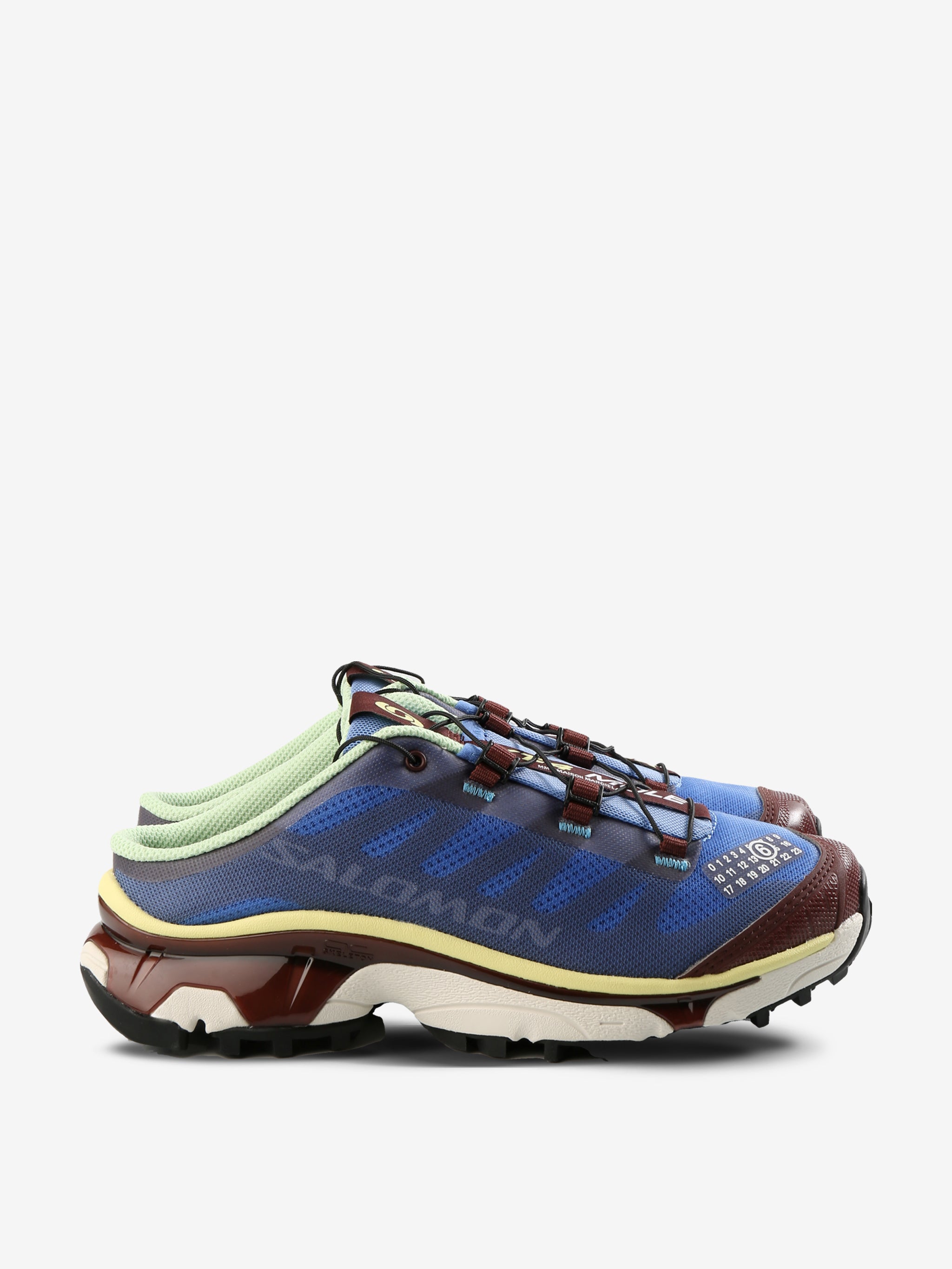 Blue sneakers, side view