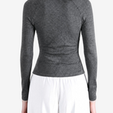 Grey top, full body view