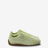 Green sneakers, front view