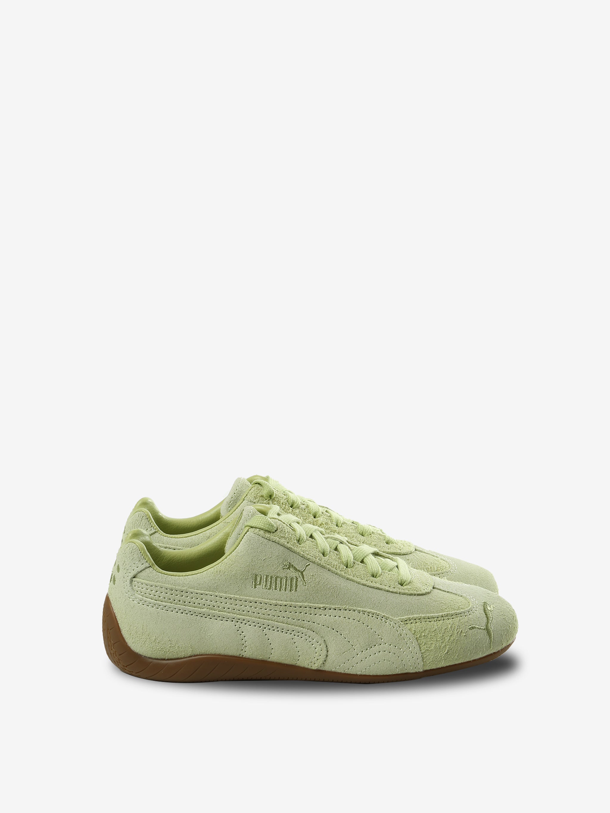 Green sneakers, front view