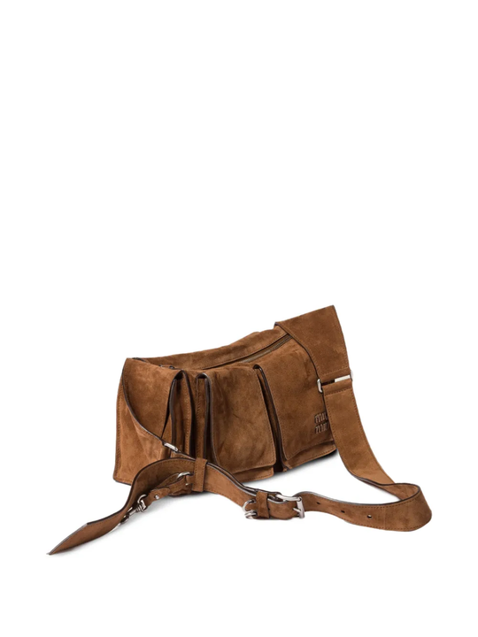 Brown leather bag,side view