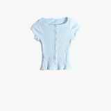 Blue knitwear, front view