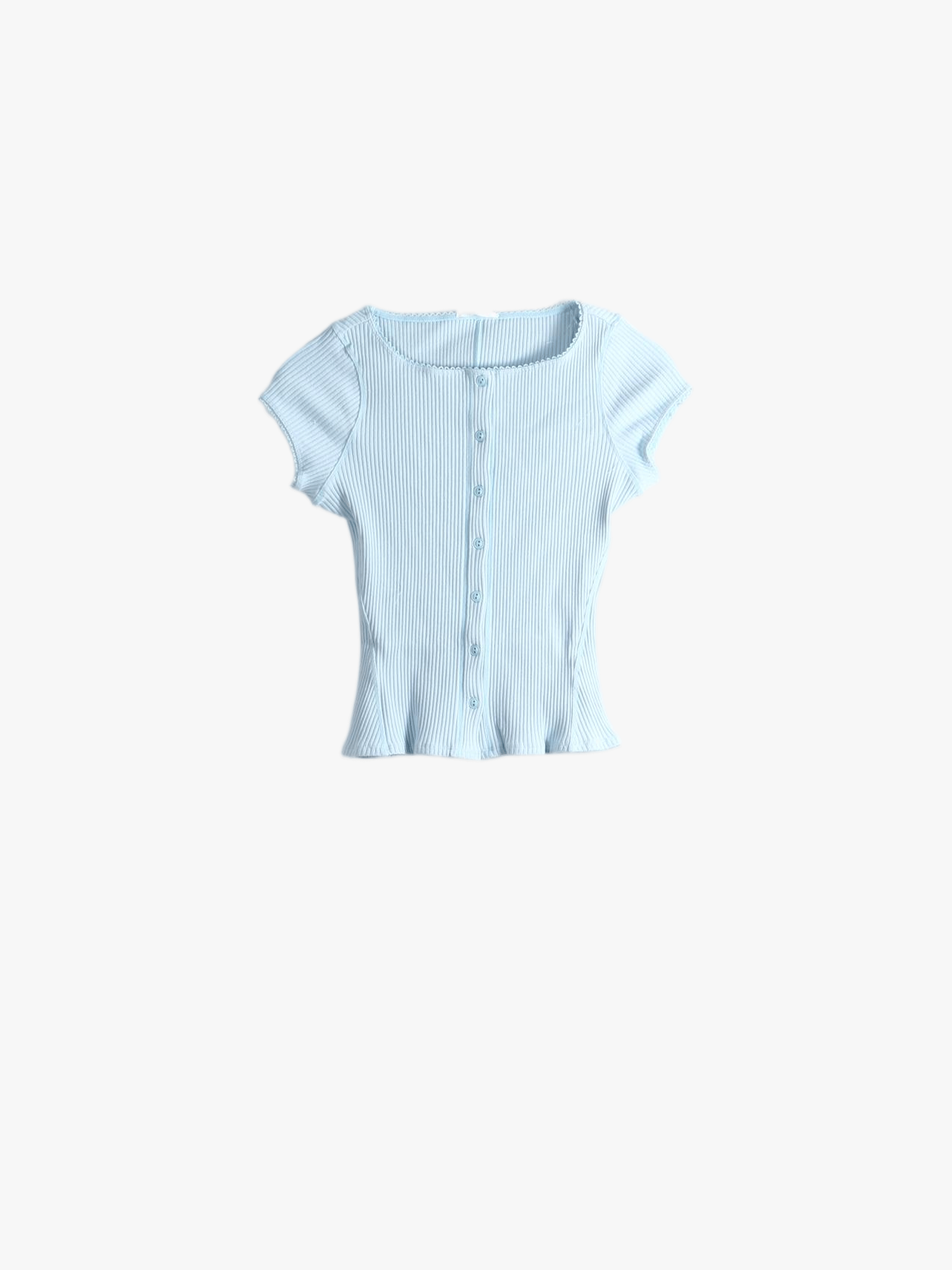 Blue knitwear, front view