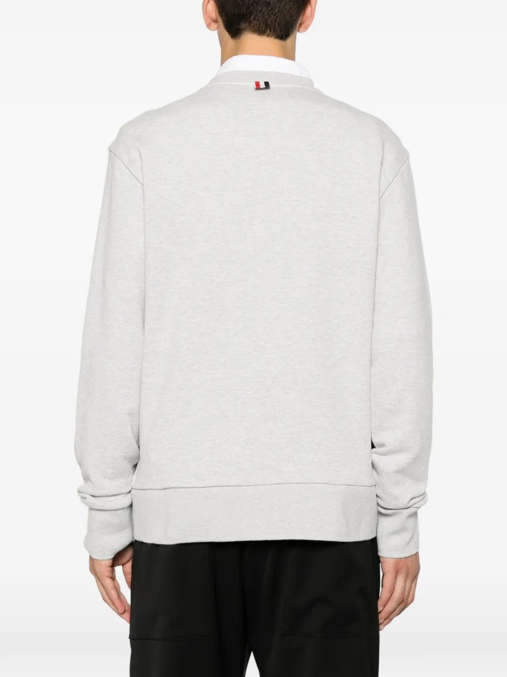 Grey knitwear, full body view