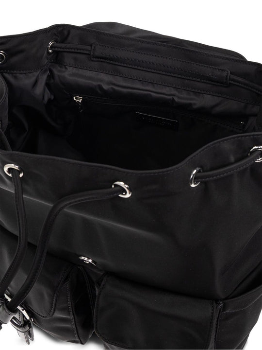 Close up of black bag, showing texture of the polyamide fabric