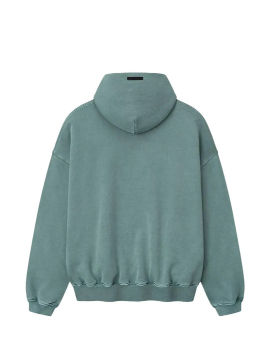 Green hoodie, back view