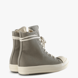 Grey shoes, back view