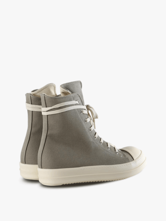 Grey shoes, back view