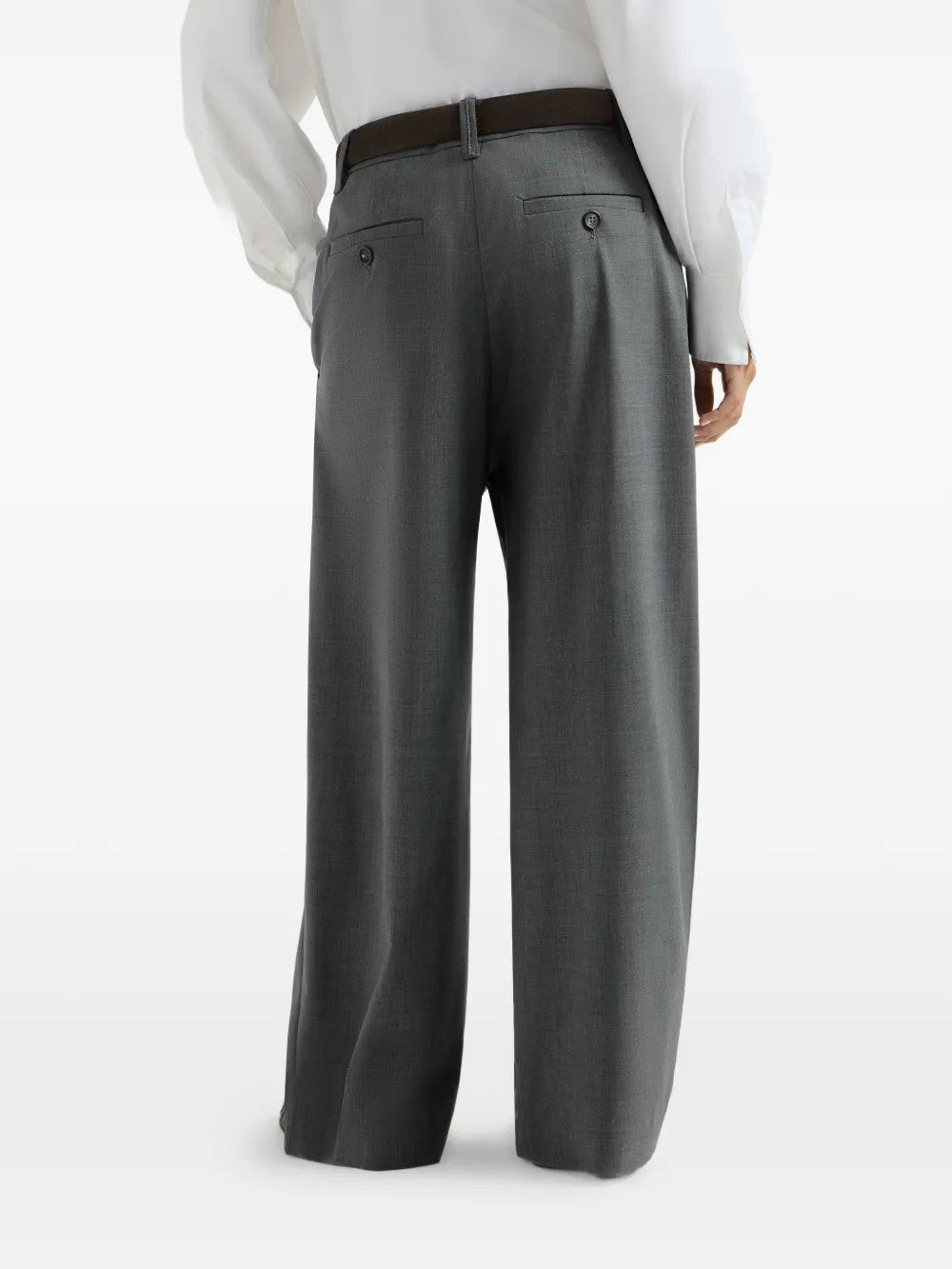 Grey pants, full body view