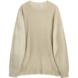 Tan knitwear, front view