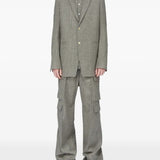 Grey pants, full body view