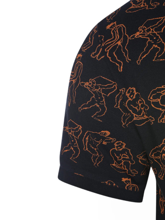 Close up of Black shirt, showing texture of the 100% cotton fabric