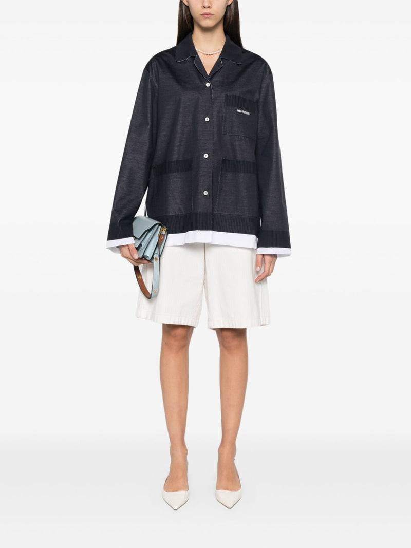 MIU MIU - Women Raw Hem Camp Collar Shirt