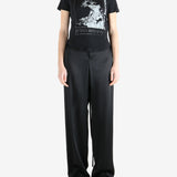 Black t-shirt, full body view