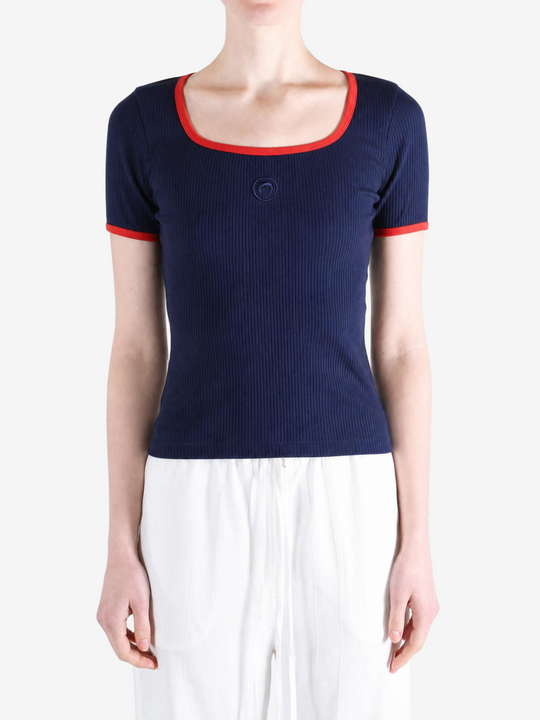 Navy t-shirt, front view