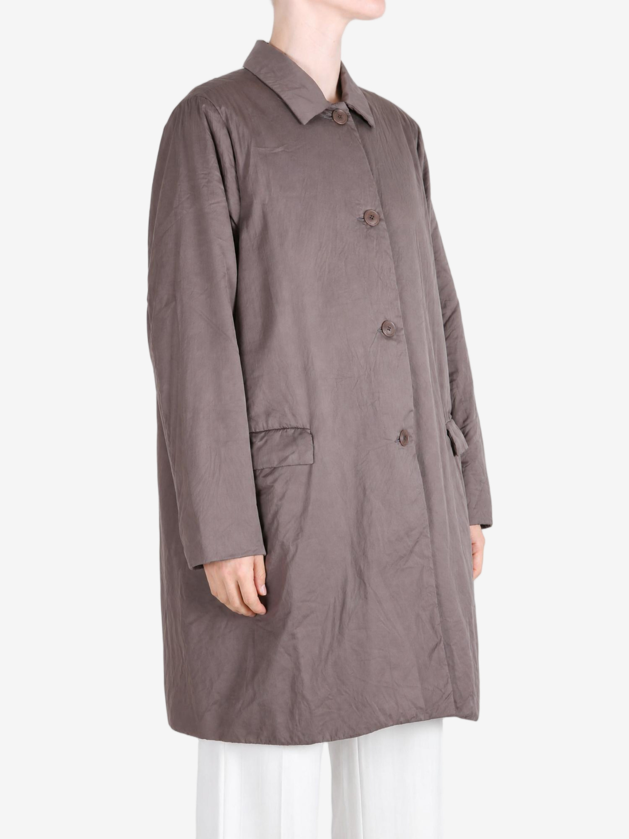 Brown jacket, full body view