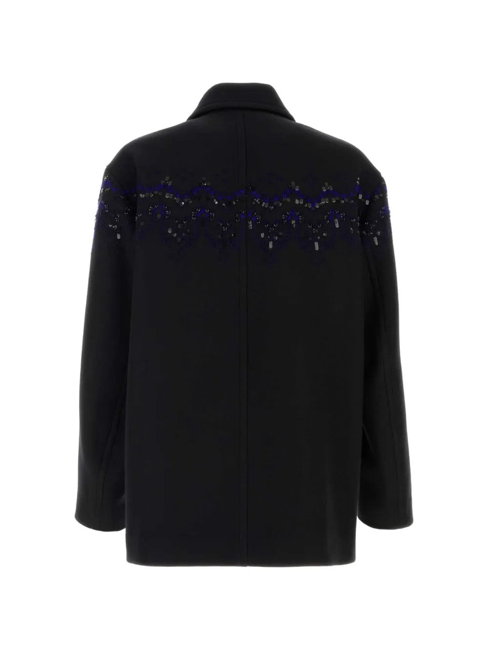 Black jacket, back view