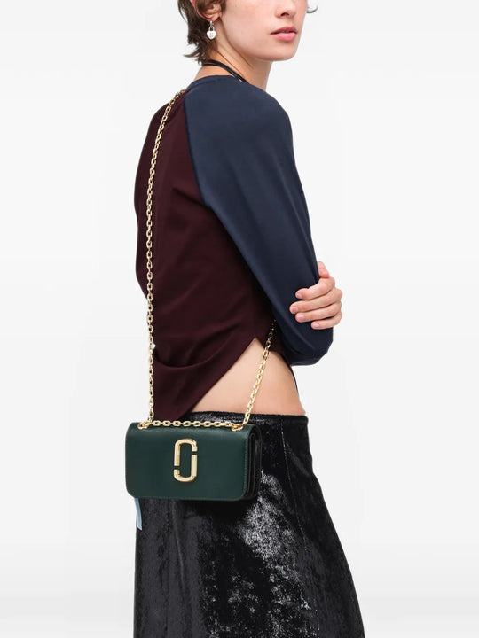 Green accessories, full body view
