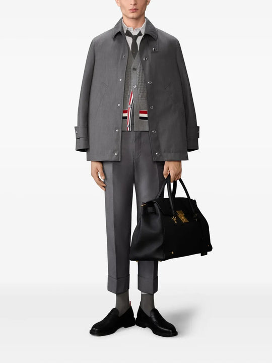 Grey knitwear, full body view