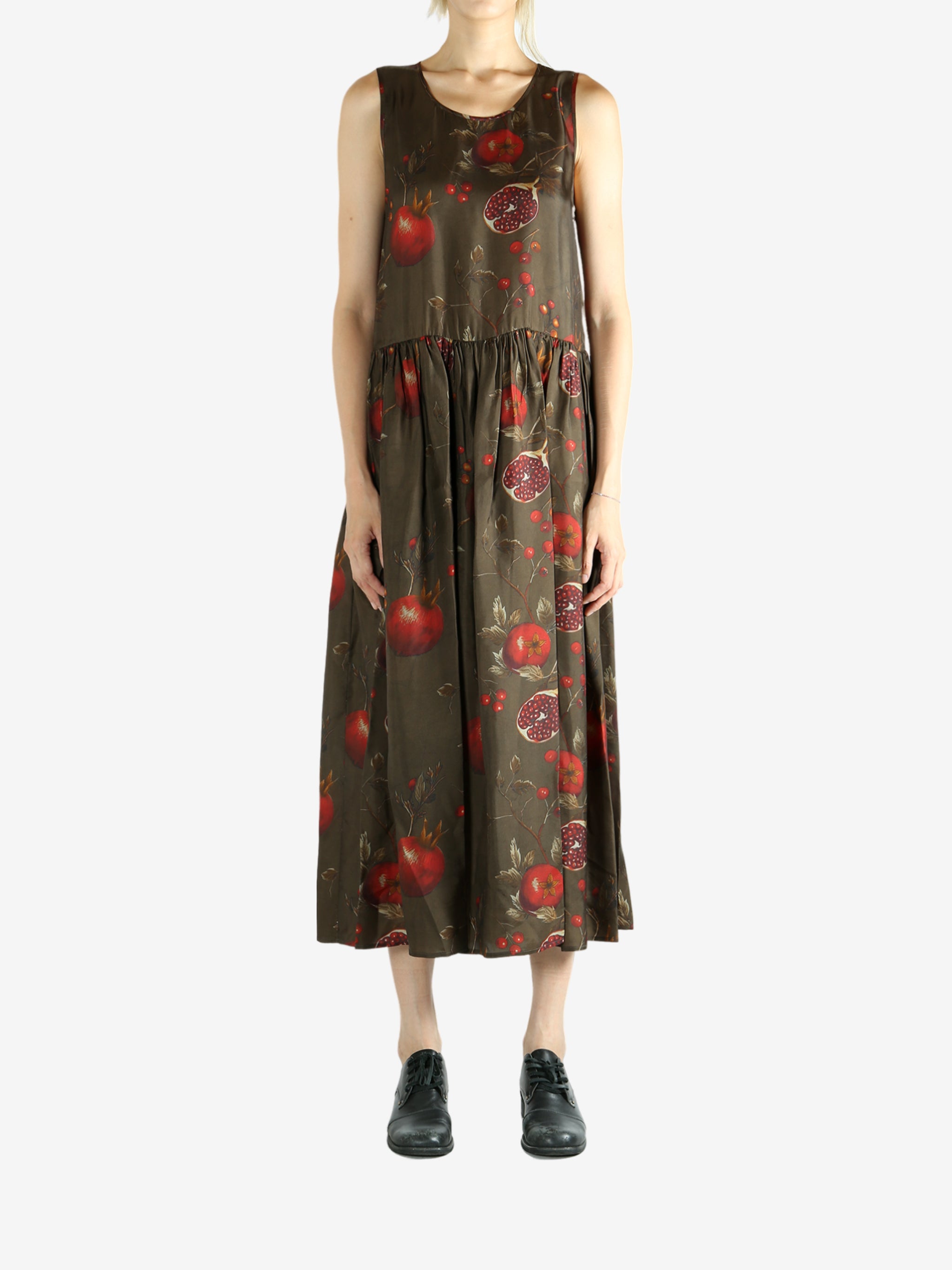 Brown dress, full body view