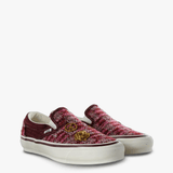 Burgundy shoes, front view