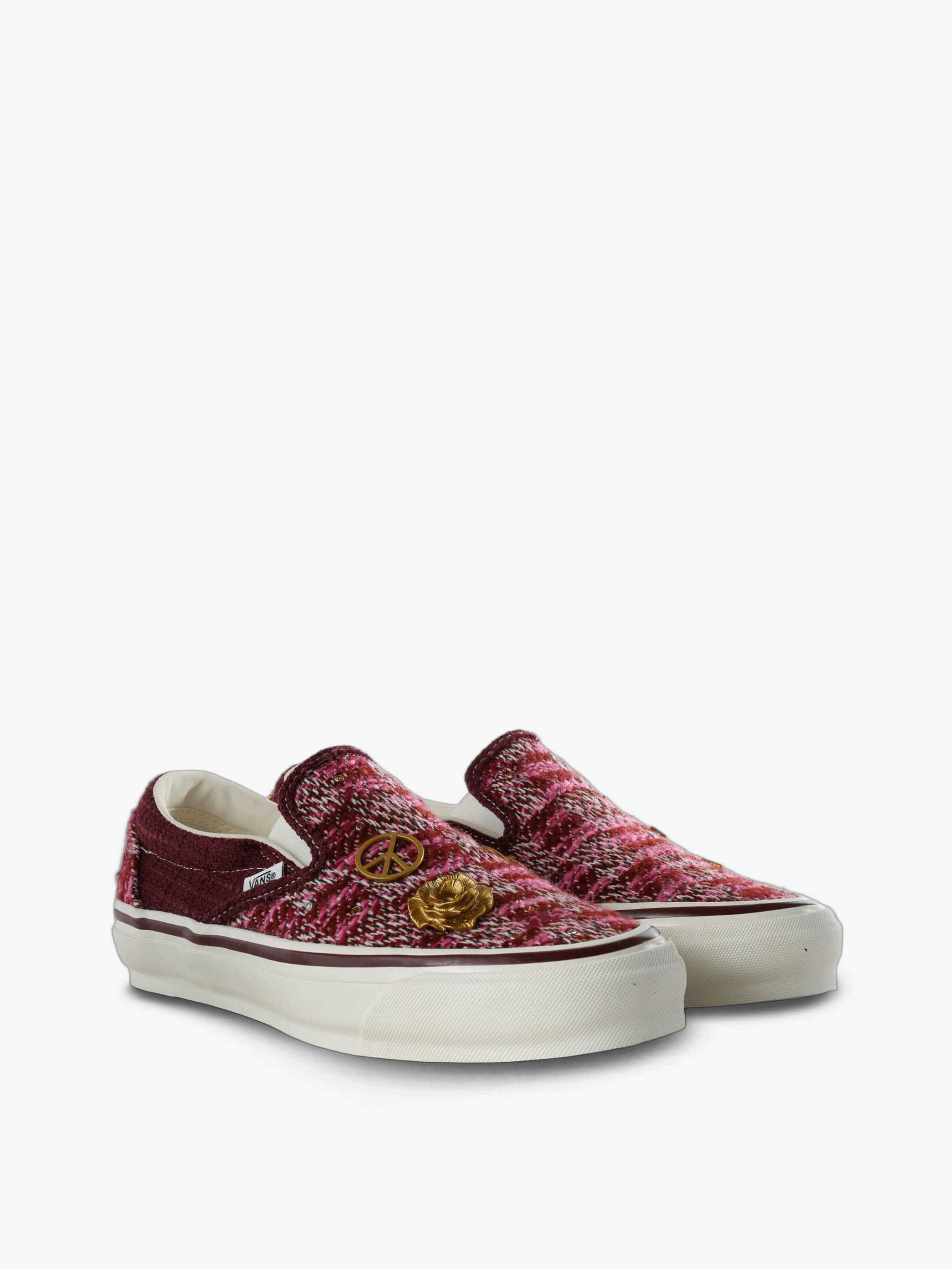 Burgundy shoes, front view