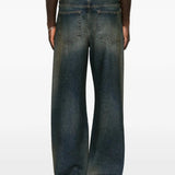 Blue pants, full body view