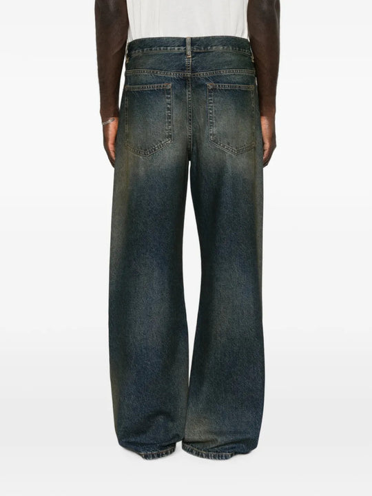 Blue pants, full body view