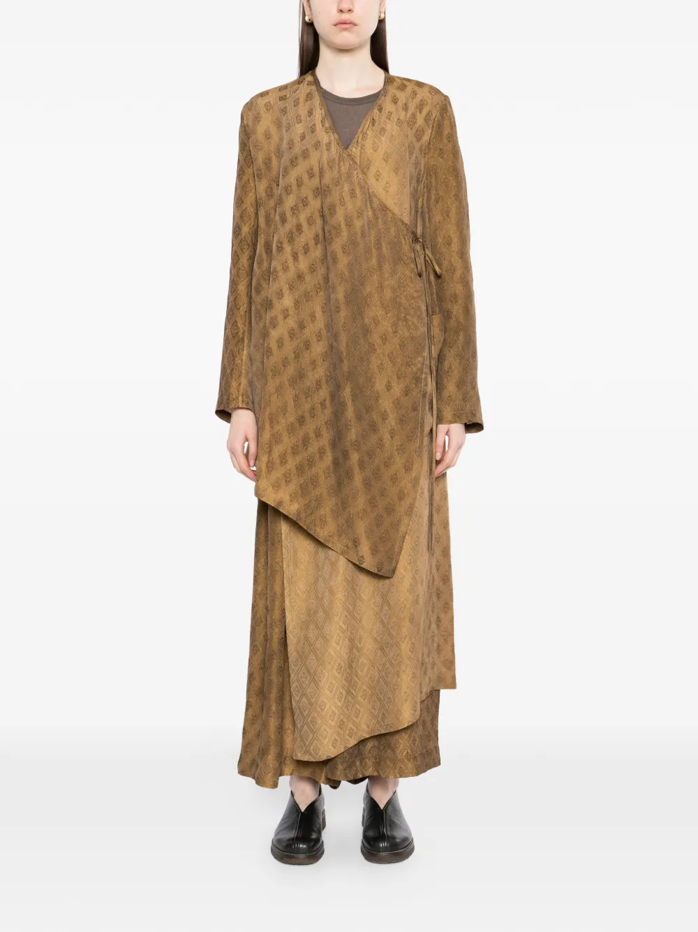 Brown pants,full body view