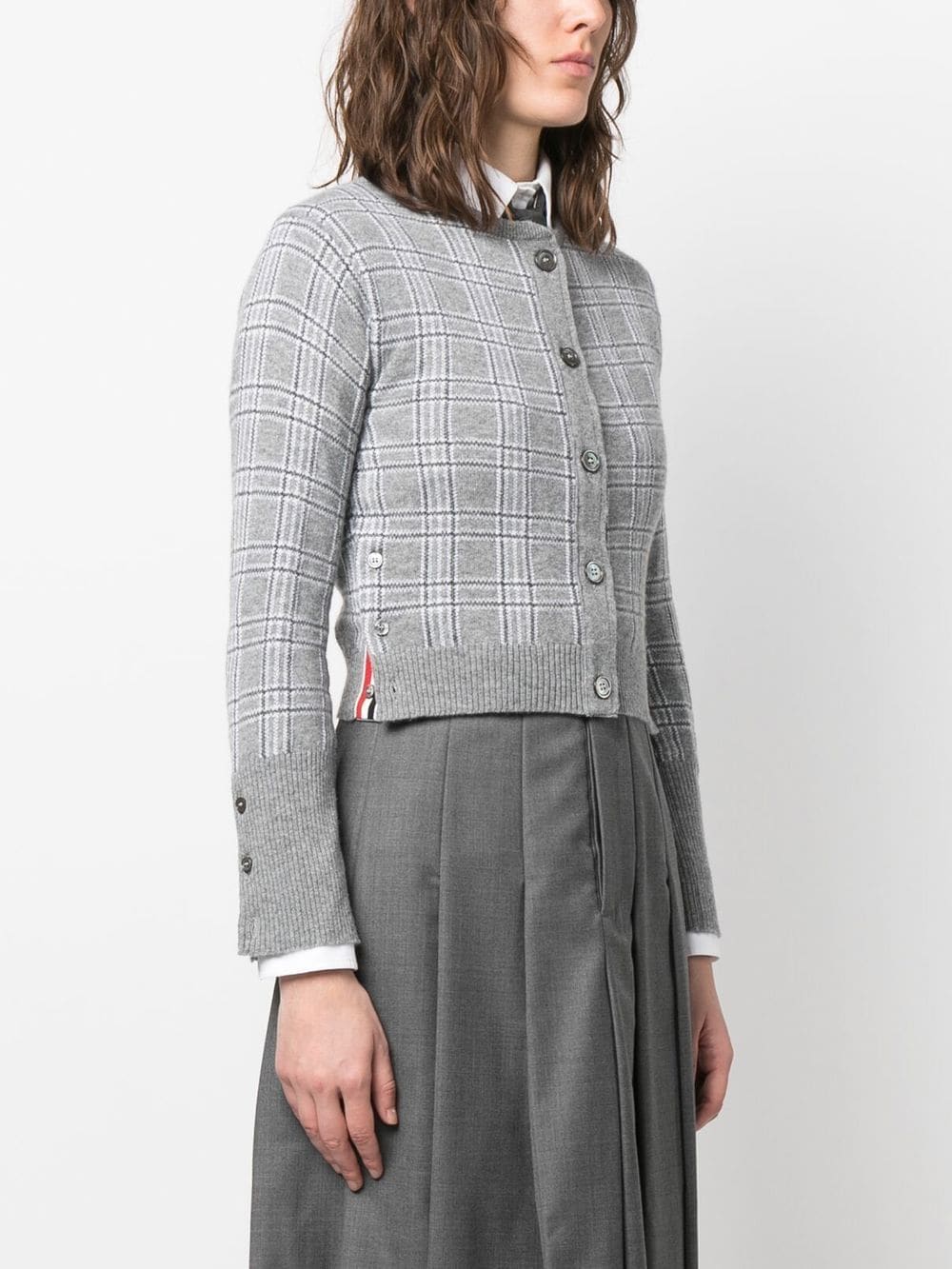 Thom Browne - Multi-Color Ribbon Tweed Frayed Variegated Rep Stripe Unconstructed Box Pleat Raglan Sleeve Jacket - 40 - White - Female