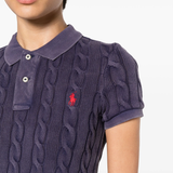 close up of blue shirt, showing texture of the cotton fabric
