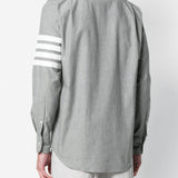 THOM BROWNE - Men Straight Fit Shirt W/ 4 Bar In Chambray