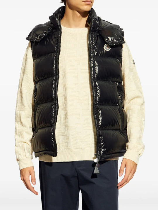 Black jacket worn by a person, showing the jacket fit