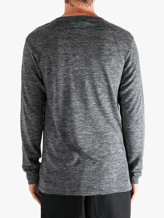 Grey shirt, back view