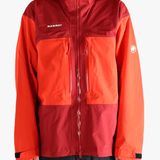 Red and orange jacket worn by a person, showing the jacket fit