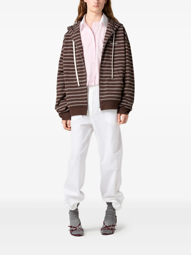 Brown hoodie, full body view