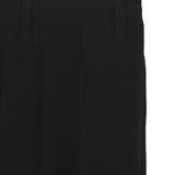 Close up of black pant, showing texture of the triacetate fabric