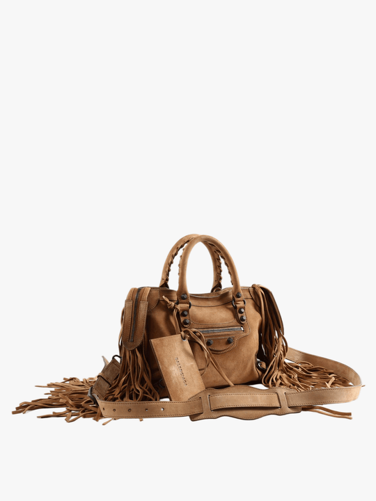 Tan bag, front view