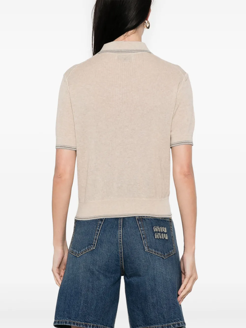 MIU MIU - Women Cotton Knit Polo Shirt