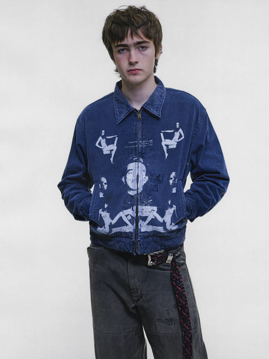 Navy jacket worn by a person, showing the jacket fit