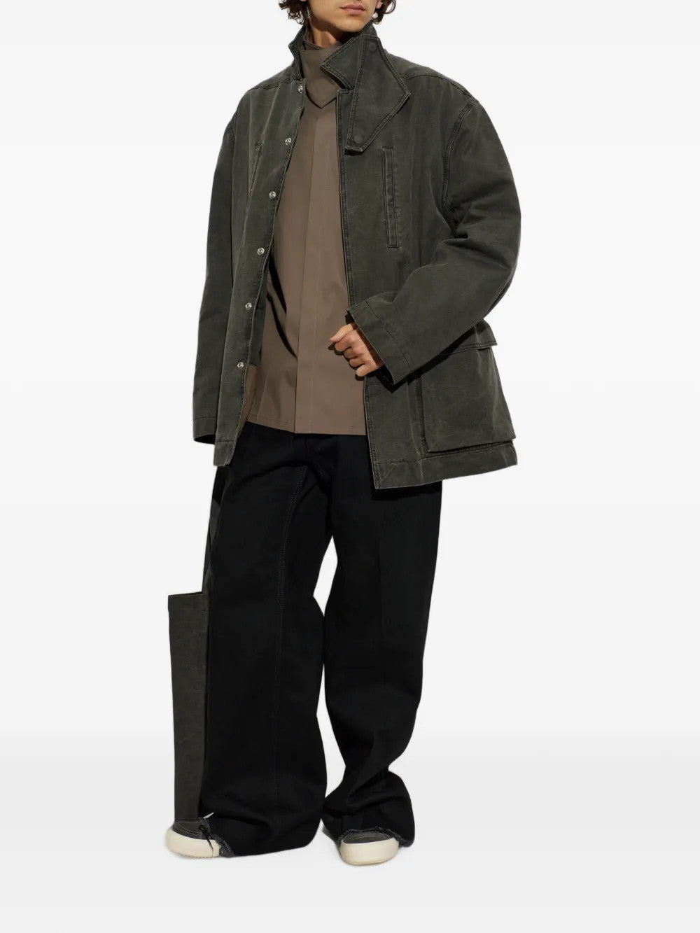 Grey jacket, full body view