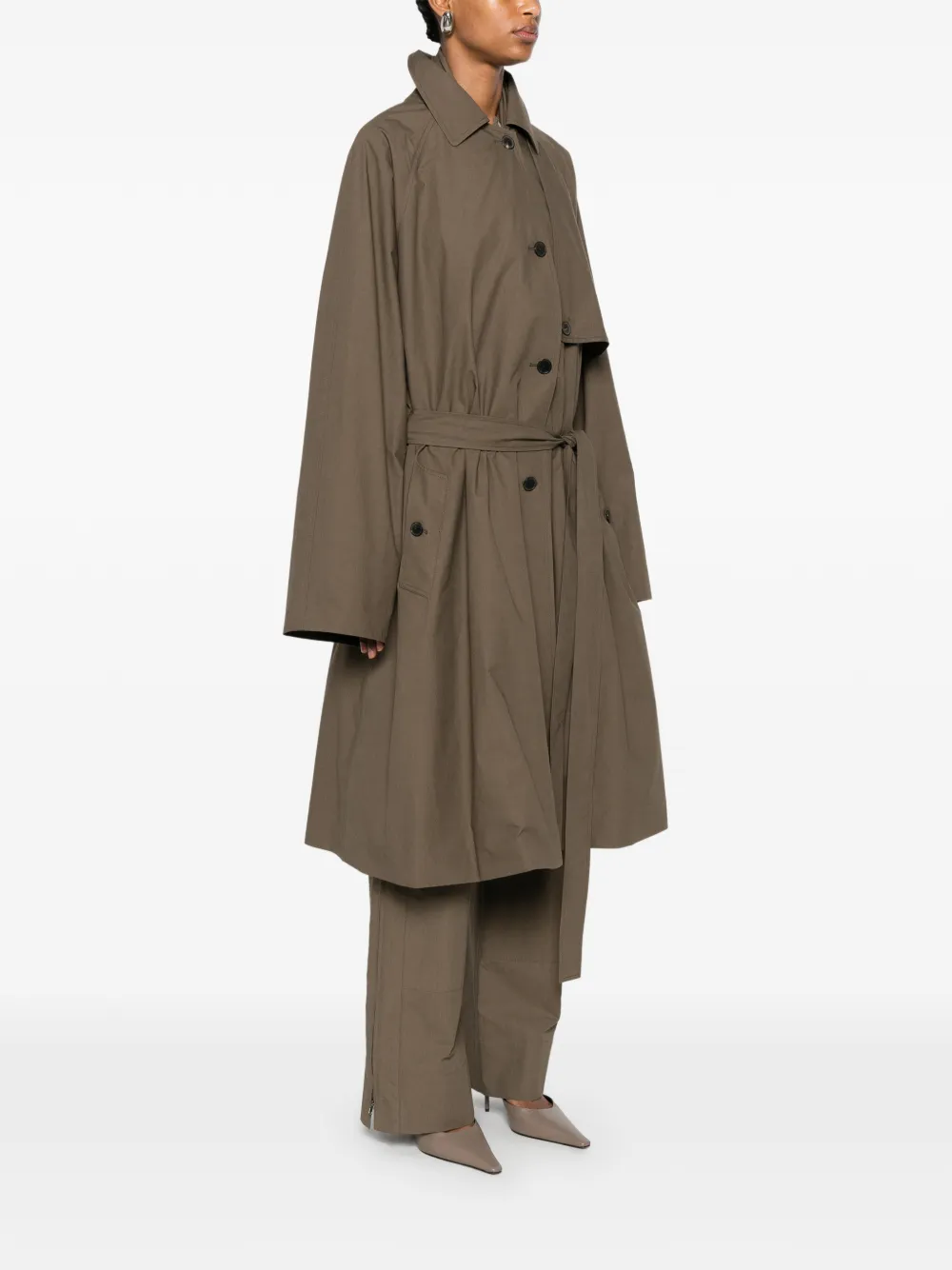 Brown coat, full body view