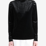 Black t-shirt, full body view