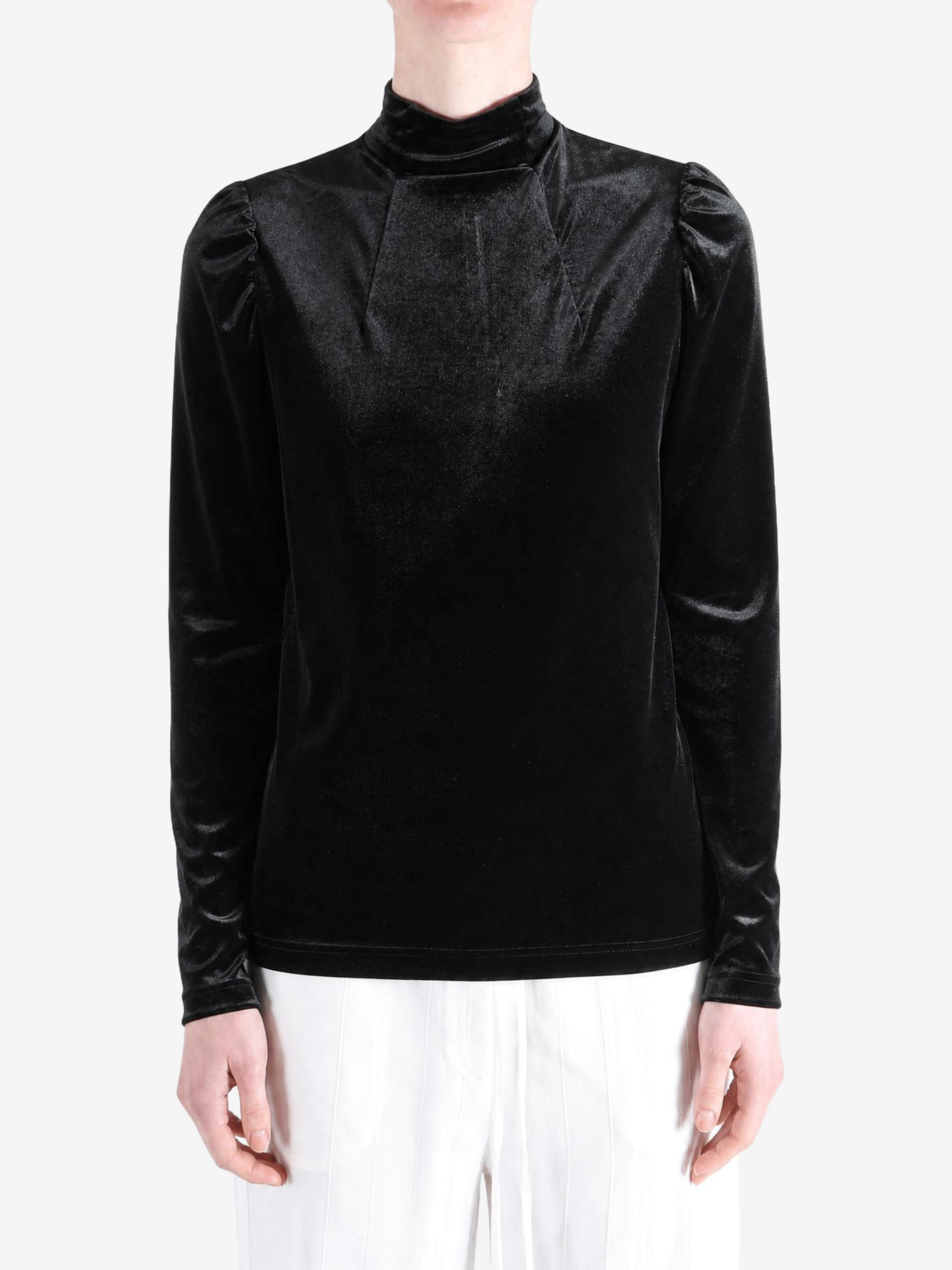 Black t-shirt, full body view