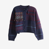 Y'S - Women Tyrolean Jacquard Cardigan