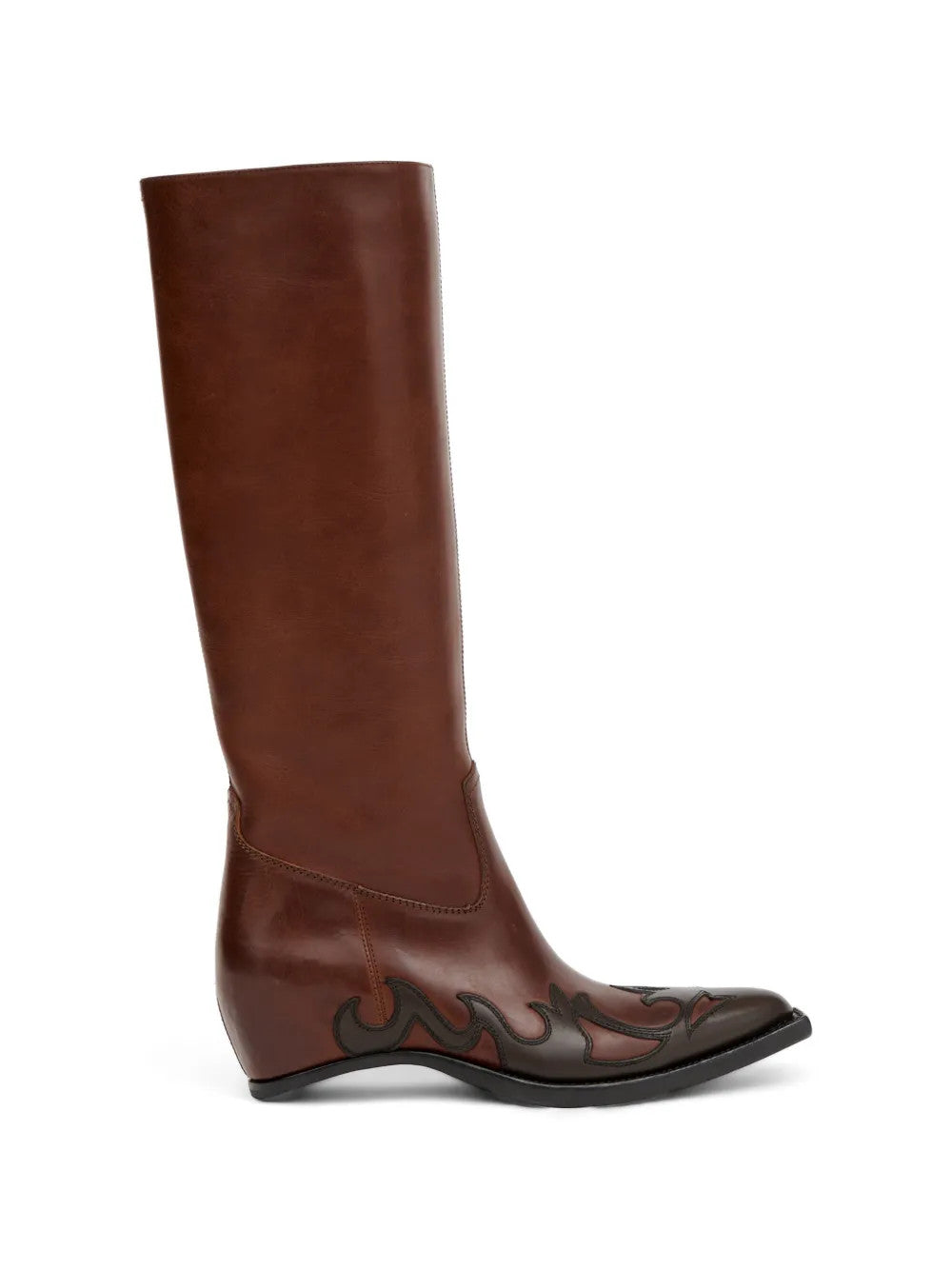 Brown boots, side view