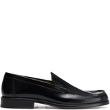black loafers-mules,front view