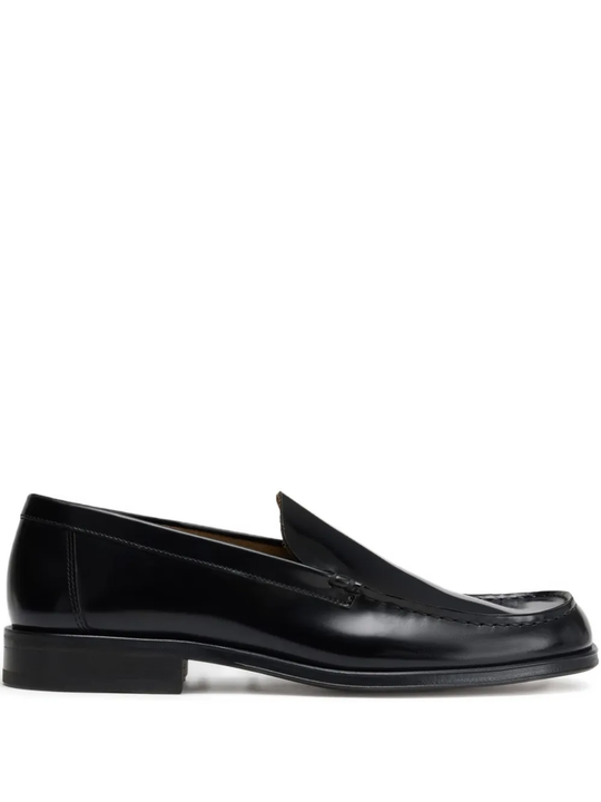 black loafers-mules,front view
