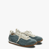 Blue sneakers, side view