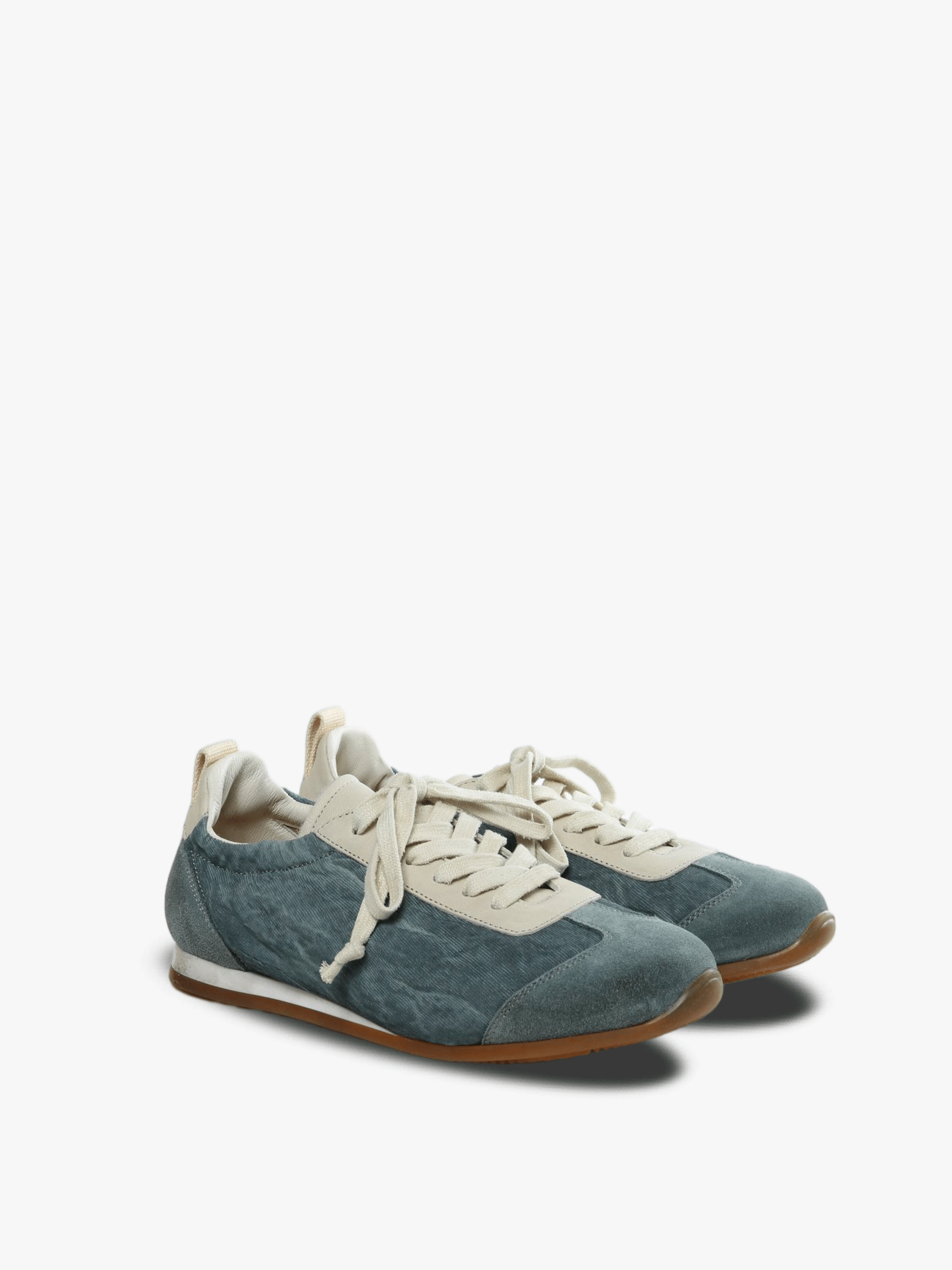 Blue sneakers, side view